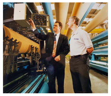 Alan Norbury visiting a customer in 1995