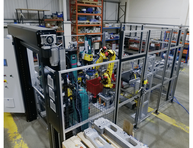 With space at a premium, the FANUC M-20iA/35M robot, with a maximum payload of 35kg, is perfect for the second cell, with a reach of 1,813mm and a footprint of just 383x343mm