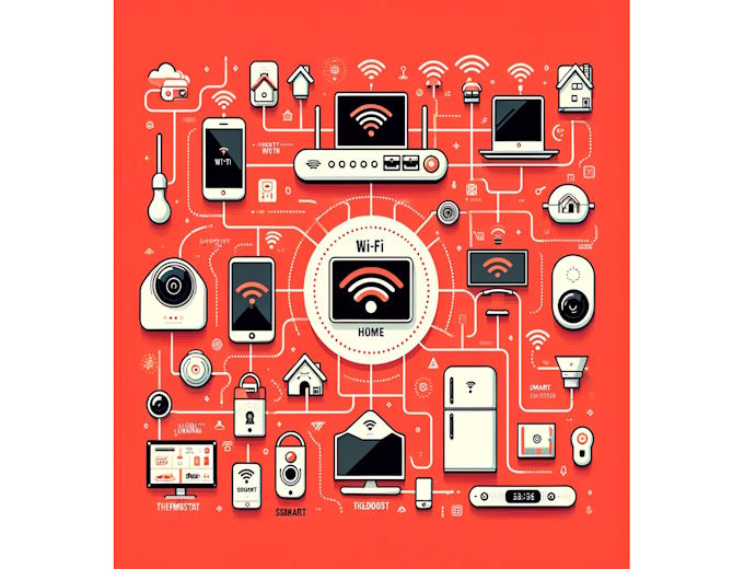 Smart home with Wi-Fi-enabled devices